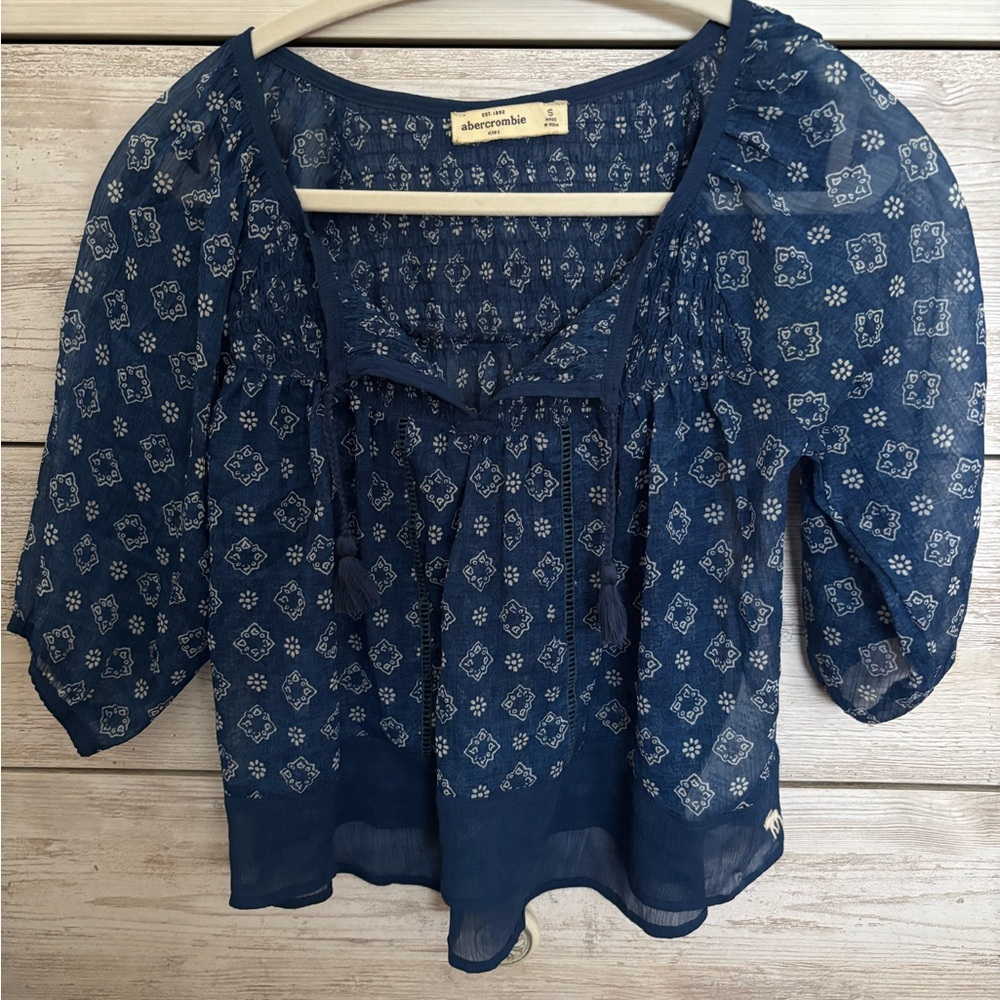 Abercrombie & Fitch Navy Floral Blouse